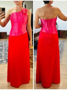 Vintage 90’s/Y2K Pink & Red Corset & Maxi Skirt Set
